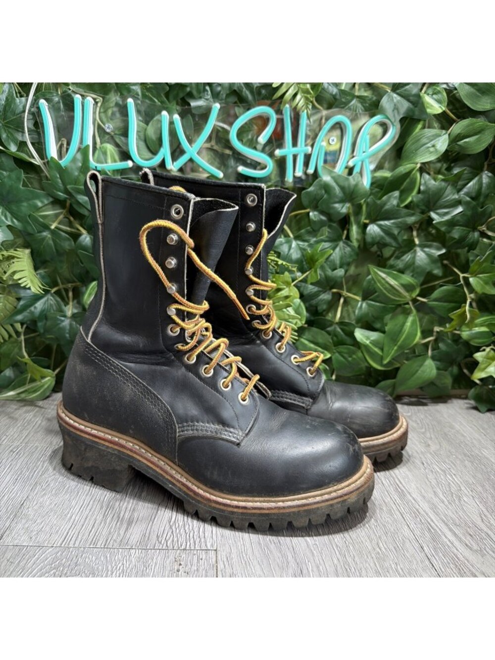 RED WING 2218 Steel Toe Black Logger Boots / Work Boots Men’s 7 D USA